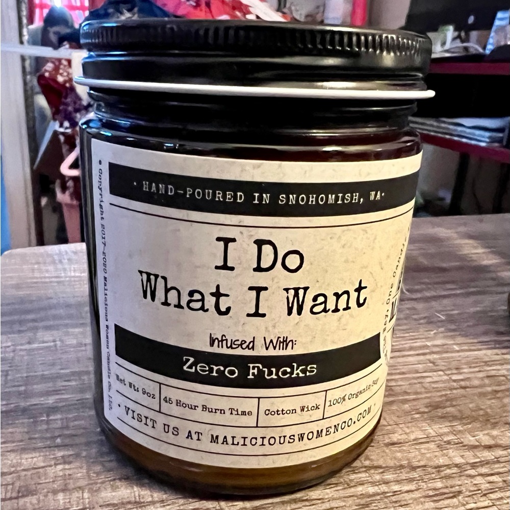 New, Malicious Women Candle Co. “I Do What I Want”, Funny, Glass 9 oz
